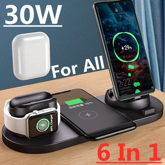 15W 6 in 1 Qi Wireless Charger Stand